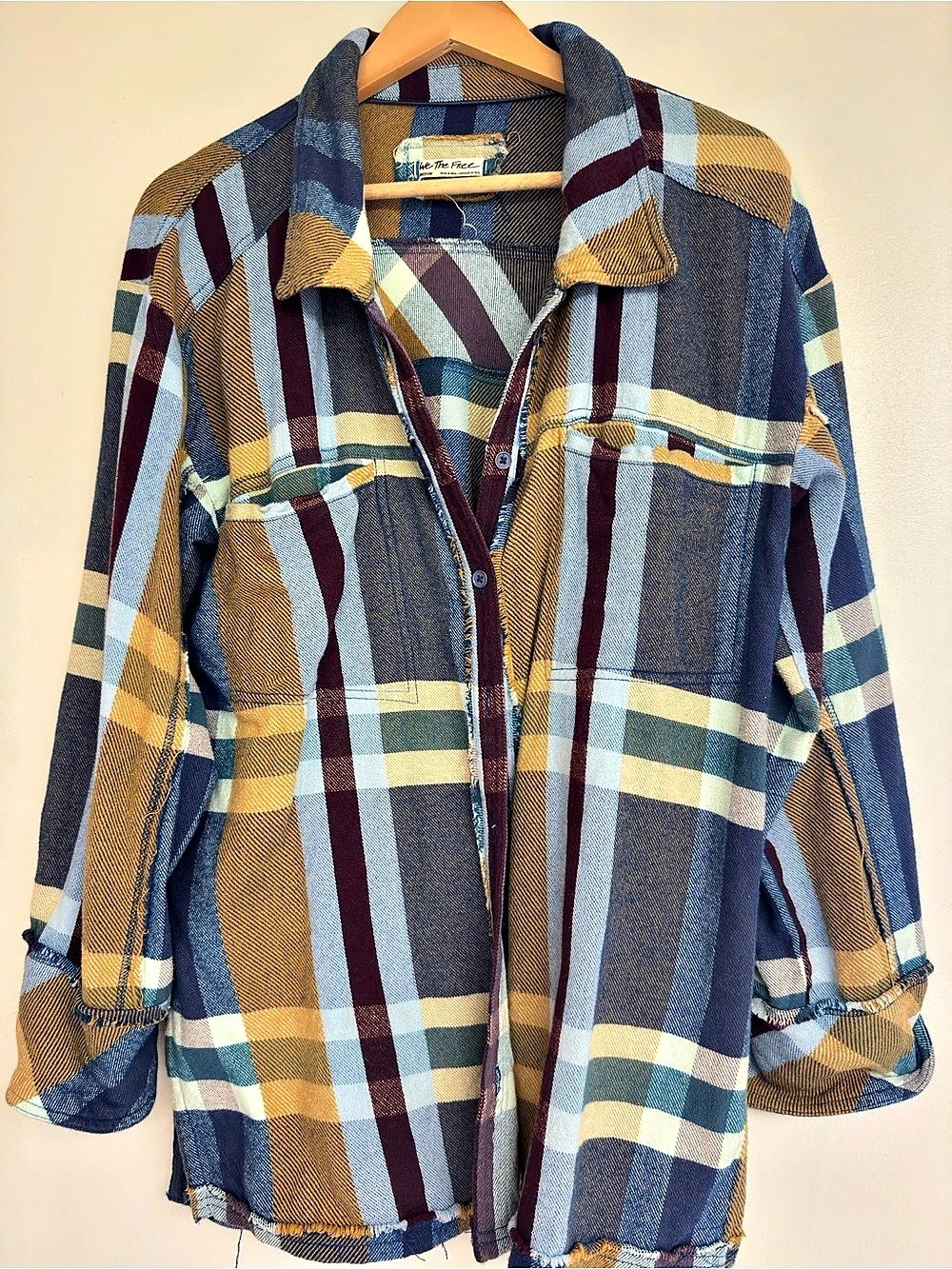Free People We The Free Summer Daydream Plaid Tunic, Button Down Flannel